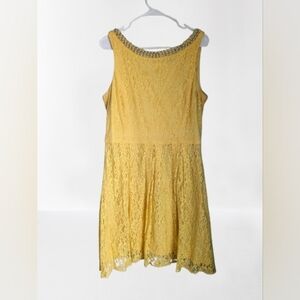BOGO Versona Yellow Lace Dress with Jewel Accents - 14
